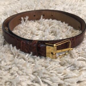 Men's Genuine Alligator Brown Leather Belt, Saks 5th Avenue